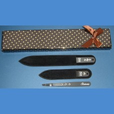 BOHEMIA dárková sada Swarovski skleněných pilníků 2SW +pinzeta černý motiv Pinzety a sady